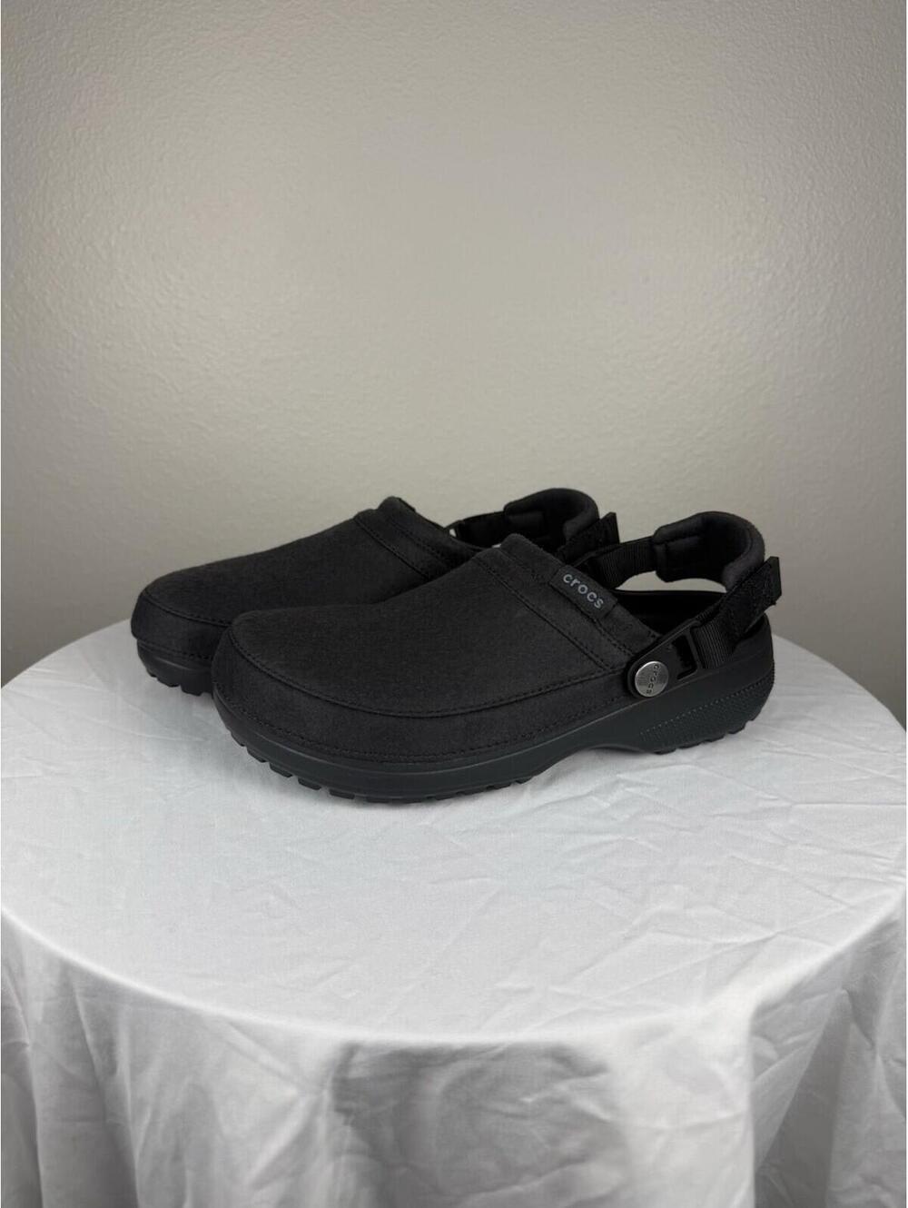 Crocs Shoes Mens 6 Womens 8 Mule Clogs Black Round Toe Buckle Casual Classic